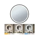Paulmann LED Leuchtspiegel MIRRA, IP44, rund, Ø 59cm, 23.5W 2700/4000/6500K (WhiteSwitch), mit Touch-Dimmer + Heizfunktion, schwarz