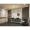 Paulmann LED Leuchtspiegel MIRRA, IP44, rund, Ø 59cm, 21W 3000-6500K (WhiteSwitch), mit Touchdimmer + Heizfunktion + Lederband, schwarz