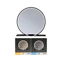 LED Leuchtspiegel MIRO, IP44, rund, Ø 50cm, mit Ablage, schwarz matt, mit Rahmen, 14W 2700-6500K (Tunable White) 160lm,CRi >90