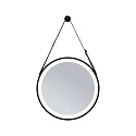 mirror with lighting MIRO Ø 40CM round, tunable white, with suspension kit IP44, black matt 