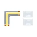 LED Strip MAXLED 1000 EDGE FULL-LINE COB 90°, 0,6W 24V, 6500K, Ecke, silber