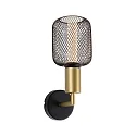 Badezimmer-Wandleuchte RAVI, IP44, 230V, 1x E27 (Mix & Match), Metall, schwarz / Gold
