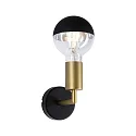 Badezimmer-Wandleuchte RAVI, IP44, 230V, 1x E27 (Mix & Match), Metall, schwarz / Gold