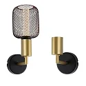 Badezimmer-Wandleuchte RAVI, IP44, 230V, 1x E27 (Mix & Match), Metall, schwarz / Gold