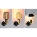 Badezimmer-Wandleuchte RAVI, IP44, 230V, 1x E27 (Mix & Match), Metall, schwarz / Gold