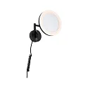 LED Kosmetik-Spiegel MASUA, IP44, Wand-Version, 4W 2700/4000/6500K (WhiteSwitch), CRi < 90, mit Gelenk-Arm, neigbar, schwarz
