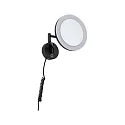 LED Kosmetik-Spiegel MASUA, IP44, Wand-Version, 4W 2700/4000/6500K (WhiteSwitch), CRi < 90, mit Gelenk-Arm, neigbar, schwarz