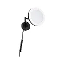 LED Kosmetik-Spiegel MASUA, IP44, Wand-Version, 4W 2700/4000/6500K (WhiteSwitch), CRi < 90, mit Gelenk-Arm, neigbar, schwarz