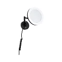 LED Kosmetik-Spiegel MASUA, IP44, Wand-Version, 4W 2700/4000/6500K (WhiteSwitch), CRi < 90, mit Gelenk-Arm, neigbar, schwarz