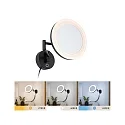 LED Kosmetik-Spiegel MASUA, IP44, Wand-Version, 4W 2700/4000/6500K (WhiteSwitch), CRi < 90, mit Gelenk-Arm, neigbar, schwarz