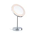 Paulmann LED Kosmetik-Spiegel MASUA, IP44, Stand-Version, 6W 2700/4000/6500K (WhiteSwitch), CRi < 90, mit Steckerkabel, neigbar, Chrom
