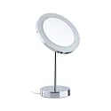 Paulmann LED Kosmetik-Spiegel MASUA, IP44, Stand-Version, 6W 2700/4000/6500K (WhiteSwitch), CRi < 90, mit Steckerkabel, neigbar, Chrom