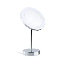 Paulmann LED Kosmetik-Spiegel MASUA, IP44, Stand-Version, 6W 2700/4000/6500K (WhiteSwitch), CRi < 90, mit Steckerkabel, neigbar, Chrom