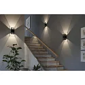 Paulmann Outdoor LED Wandleuchte THARIN, IP44, 2x 3.7W 3000K 180lm, verstellbar, schaltbar, Edelstahl, schwarz