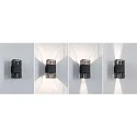 Paulmann Outdoor LED Wandleuchte THARIN, IP44, 2x 3.7W 3000K 180lm, verstellbar, schaltbar, Edelstahl, schwarz