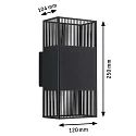Paulmann Outdoor LED Wandleuchte THARIN, IP44, 2x 3.7W 3000K 180lm, verstellbar, schaltbar, Edelstahl, schwarz
