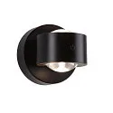LED Akku-Wandleuchte ZORIK UP&DOWN, IP44, rund, 2.2W 2700K 210lm, Glaslinsen, USB-C, magnetisch, mnit Touch-Dimmer, schwarz