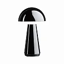 battery table lamp ONZO with USB connection, with touch dimmer IP44, glossy, black dimmable