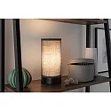 Paulmann table lamp PIA cylindrical, with switch E14, grey, black matt dimmable