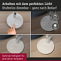 Paulmann desk lamp DARBA adjustable, with brightness sensor, with touch dimmer, white matt dimmable