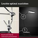 Paulmann LED Schreibtisch-Leuchte NUMIS QI, mit Qi-Ladefunktion, 11W 2700-6500K (White Switch) 1000lm, verstellbar, dimmbar, schwarz