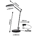 Paulmann LED Schreibtisch-Leuchte NUMIS QI, mit Qi-Ladefunktion, 11W 2700-6500K (White Switch) 1000lm, verstellbar, dimmbar, schwarz