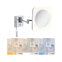 Paulmann LED Kosmetikspiegel JORA, IP44, 230V, 3.3W 2700/4000/6500K (WhiteSwitch) 60lm, mit Touch-Schalter, Chrom / weiß