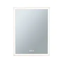 LED Leuchtspiegel MIRRA, IP44, eckig, 22W 2700/4000/6500K (WhiteSwitch), mit Touch-Dimmer + Heizfunktion, hoch, 60 x 80cm