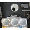 Paulmann LED Leuchtspiegel MIRRA, IP44, rund, Ø 60cm, 45W 3000/4000/6500K (WhiteSwitch), mit Touch-Dimmer + Heizfunktion, weiß