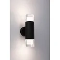 Paulmann LED Bad-Wandleuchte KAME, IP44, zylindrisch, 2-flammig, 9.5W 3000K 460lm, Acryl / Metall, signalschwarz