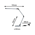 Paulmann desk lamp FLEXBAR CCT Switch, adjustable, with touch dimmer IP20, silver matt dimmable
