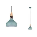 Paulmann Paulmann Pendant luminaire Neordic Juna 1 flame, soft green/copper/wood, 16cm