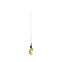 Paulmann pendant luminaire NEORDIC ELDAR with switch, with plug E27, brushed nickel, red dimmable
