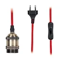 Paulmann pendant luminaire NEORDIC ELDAR with switch, with plug E27, brushed nickel, red dimmable