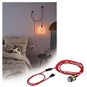 Paulmann pendant luminaire NEORDIC ELDAR with switch, with plug E27, brushed nickel, red dimmable