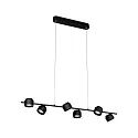 Paulmann LED Pendelleuchte PURIC PANE I 3STEP DIM, 6-flammig, 6x 4.5W 2700K 350lm 55°, dreh- und neigbar, schwarz