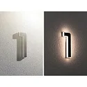 Paulmann LED Solar-Hausnummer, IP44, indirekt, 3000K, 20lm, Akku wechselbar, schwarz, Ziffer 1