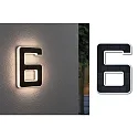 Paulmann solar house number light with accumulator, indirect IP44, black, white matt 