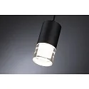 Paulmann LED Bad-Pendelleuchte KAME, IP44, 11W 3000K 700lm, 3-step dimmbar, verstellbar 75-168.5cm, klar / satiniert, signalschwarz