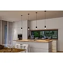 Paulmann LED Bad-Pendelleuchte KAME, IP44, 11W 3000K 700lm, 3-step dimmbar, verstellbar 75-168.5cm, klar / satiniert, signalschwarz