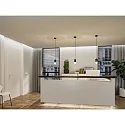 Paulmann LED Bad-Pendelleuchte KAME, IP44, 11W 3000K 700lm, 3-step dimmbar, verstellbar 75-168.5cm, klar / satiniert, signalschwarz