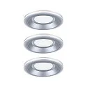 LED Einbauleuchte SORMUS, 100°, 3er Set, rund, 6,5W, 3000K, 560lm, IP65, chrom matt