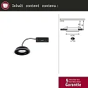 Paulmann LED Einbauleuchte SORMUS, 100°, Einzelspot, rund, 6,5W, 3000K, 560lm, IP65, schwarz matt