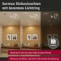 Paulmann LED Einbauleuchte SORMUS, 100°, Einzelspot, rund, 6,5W, 3000K, 560lm, IP65, schwarz matt