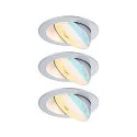 spot AUMUS round, set of 3 IP20, chrome matt dimmable