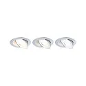 Paulmann LED Einbaustrahler AUMUS, 36°, 3er Set, rund, schwenkbar, 5W, 2700-6500K, 750lm, IP20, dimmbar, chrom matt