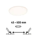 Paulmann LED Einbau-Panel VELUNA VariFit IP44, Rund, Kunststoff satin, Ø 12.5, 8.5W 4000K 700lm