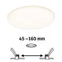 Paulmann LED Einbau-Panel VELUNA VariFit IP44, Rund, Kunststoff satin, Ø 18.5, 17W 3000K 1400lm