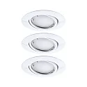 Paulmann LED Einbauleuchte BASE COIN, 3x4,9W, 3000K, 430lm, IP20, schwenkbar, dimmbar Zigbee, weiß