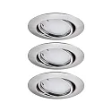 Paulmann LED Einbauleuchte BASE COIN, 3x4,9W, 3000K, 430lm, IP20, schwenkbar, dimmbar Zigbee, eisen gebürstet